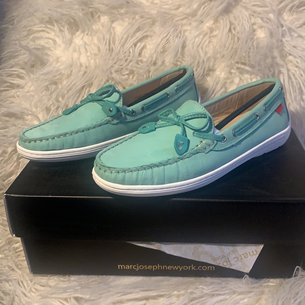 Marc Joseph Kids 3.5 Mint Green Leather Slide NIB